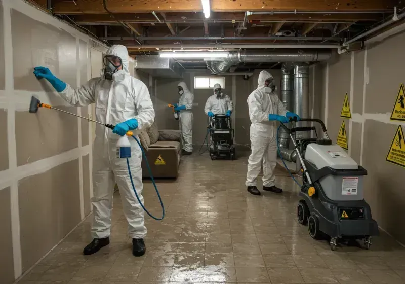 Basement Moisture Removal and Structural Drying process in Mission Viejo, CA